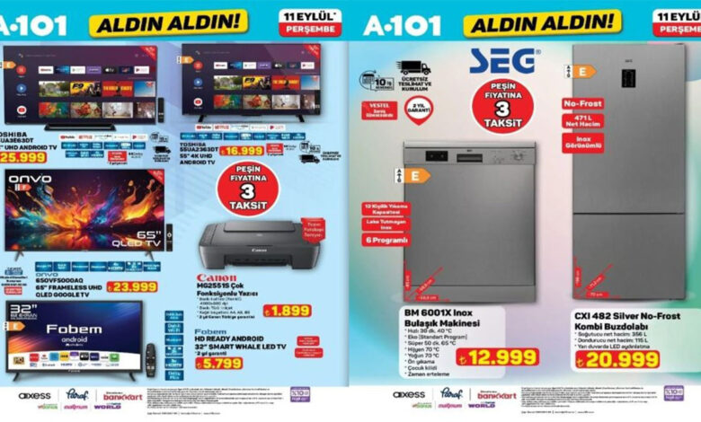 A101 markete Google TV geliyor! A101 market 11 Eylül 2025 Perşembe aktüel ürünler kataloğu!