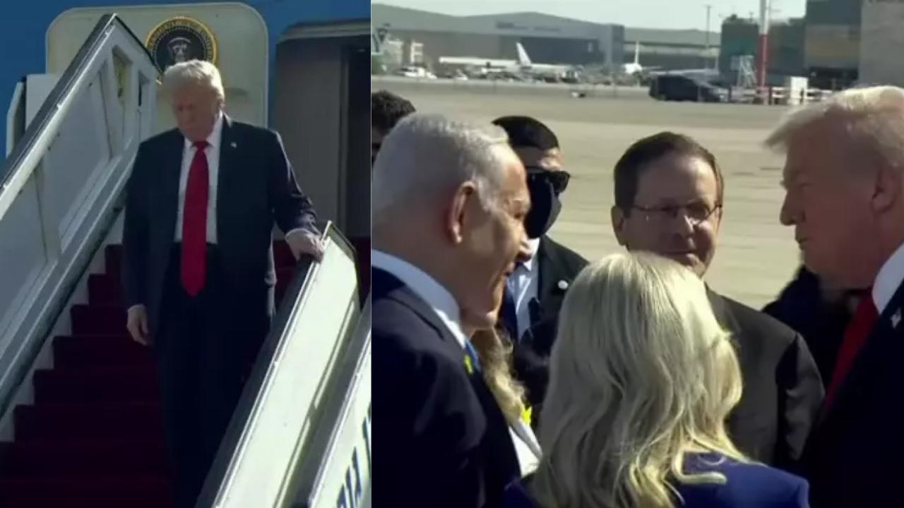 ABD Başkanı Trump'ın uçağı İsrail'e indi: Havalimanında Netanyahu karşıladı